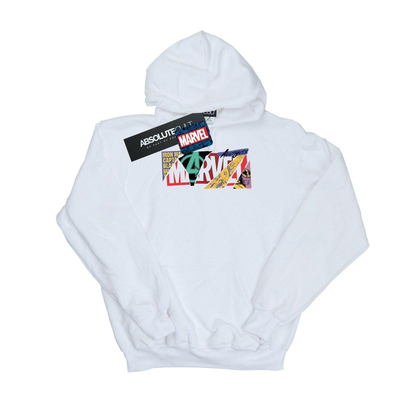 Image of Collage Logo Kapuzenpullover Unisex Weiss 140/146