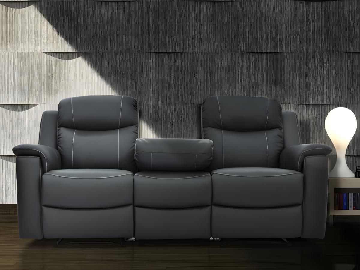 Vente-unique Relaxsofa Leder 3Sitzer EVASION  