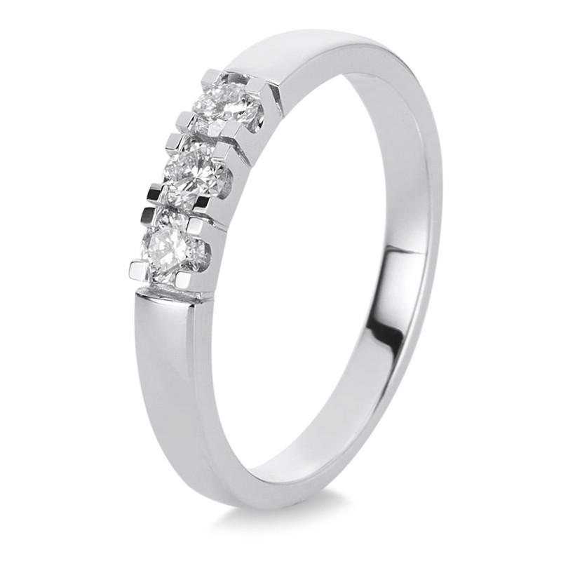 Image of Ring 750/18k Weissgold Diamant 0.29ct. Damen Silber ONE SIZE