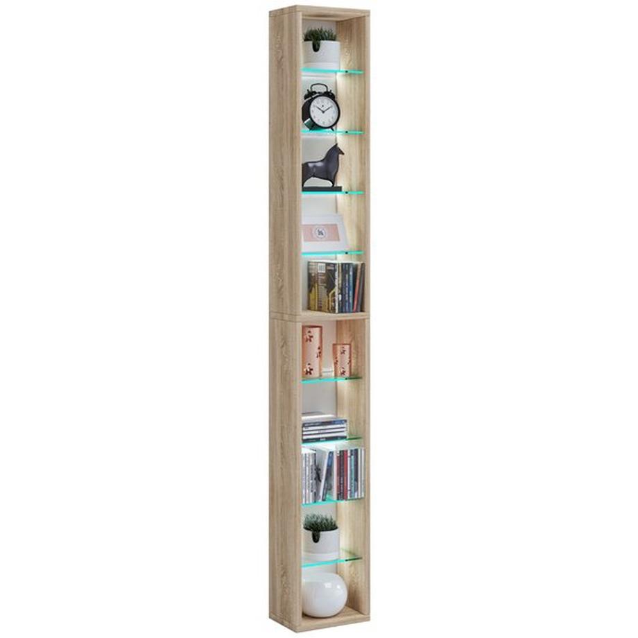 Holzregal stehend | platzsparender CD-Schrank | Elegantes DVD-Regal stehend | Blu-Ray Regal | CD Regal - Rasato