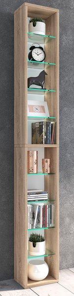 VCM Holz CD DVD Stand Aufbewahrung Standregal Bücherregal Deko Regal Glas Rasato  