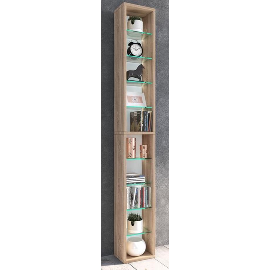 VCM Holzregal stehend | platzsparender CD-Schrank | Elegantes DVD-Regal stehend | Blu-Ray Regal | CD Regal - Rasato  