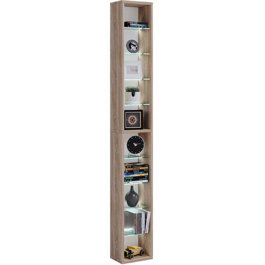 VCM Holzregal stehend | platzsparender CD-Schrank | Elegantes DVD-Regal stehend | Blu-Ray Regal | CD Regal - Rasato  