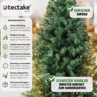 Tectake Sapin de Noël artificiel avec support métallique  