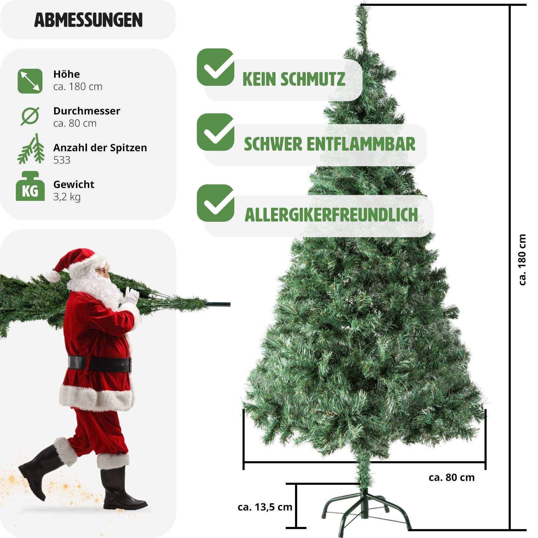 Tectake Weihnachtsbaum künstlich mit Metallständer  