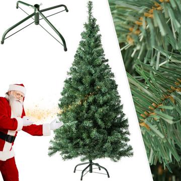 Albero di Natale artificiale verde con sostegno in metallo