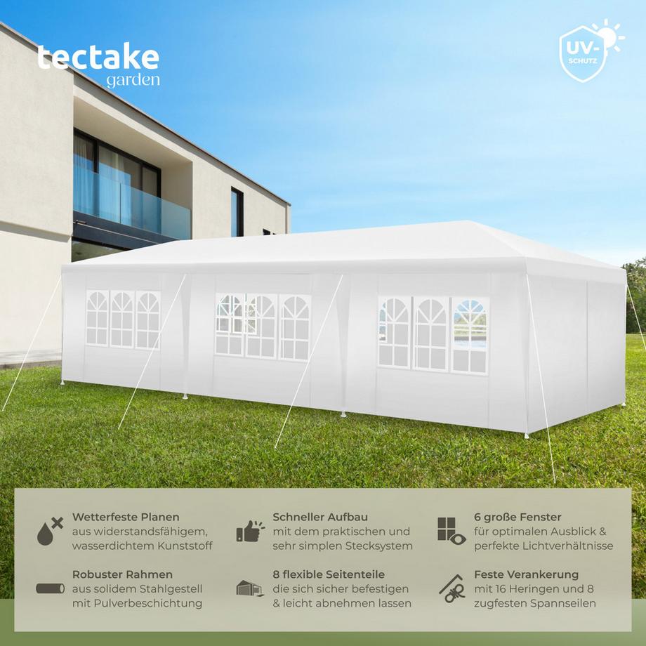 Tectake Pavillon MIRAMAS 9 x 3 m en système emboîtable  