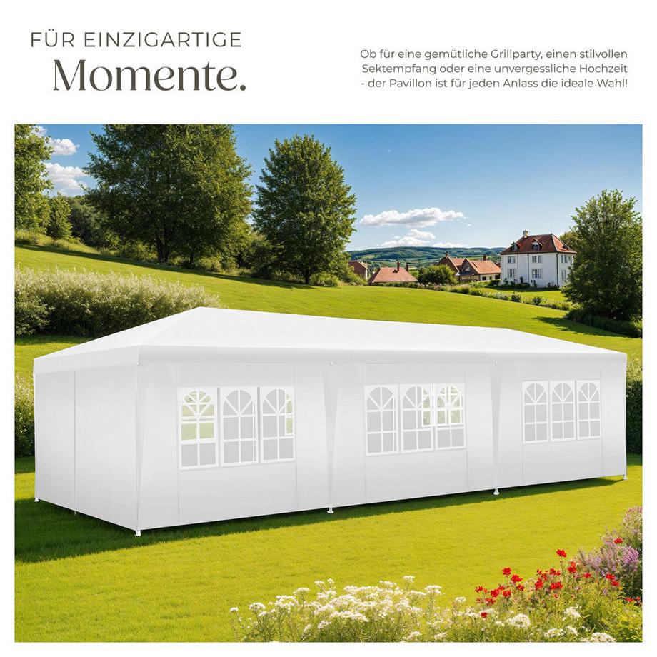 Tectake Gazebo Miramas 9 x 3 m, con sistema a innesto  
