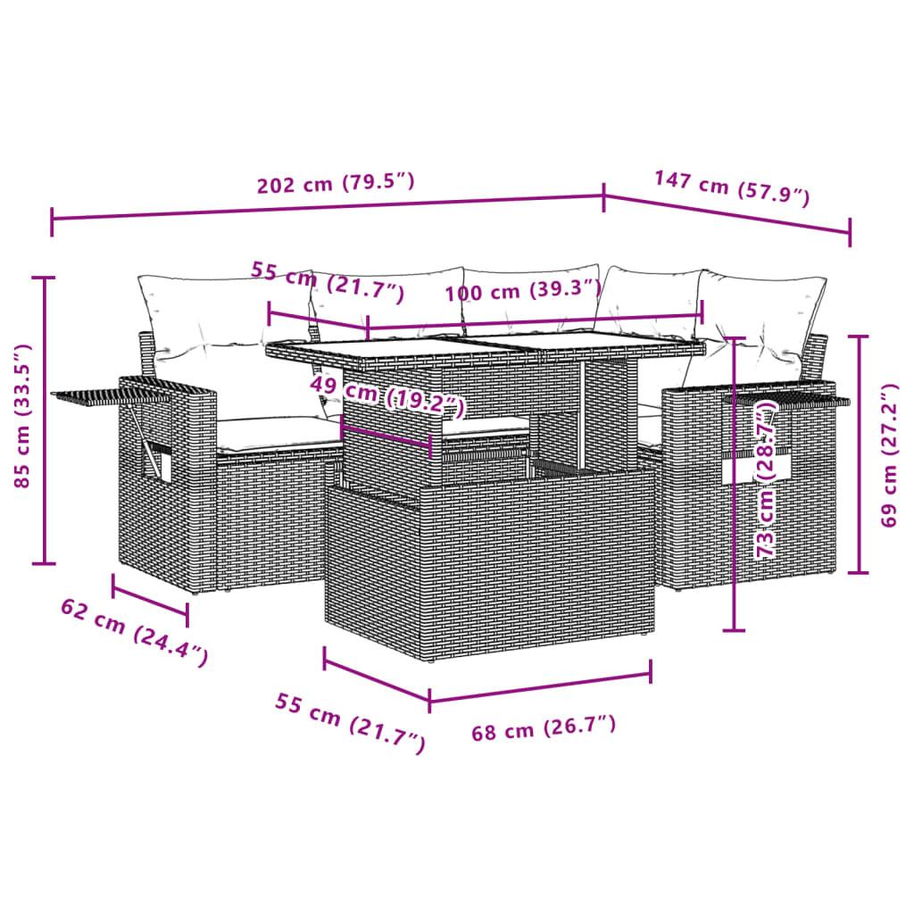 VidaXL Ensemble de canapés de jardin rotin synthétique  