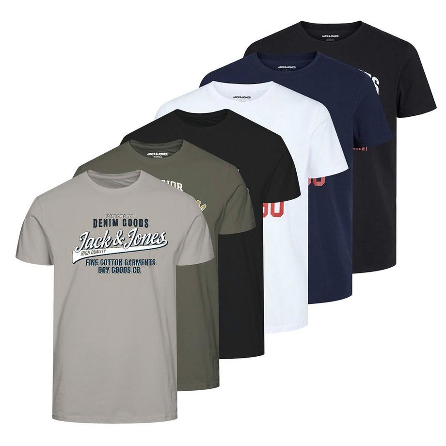 Maglietta Uomini Confezione da 6 Vestibilità confortevole-JJETHAN TEE CREW NECK 3PK