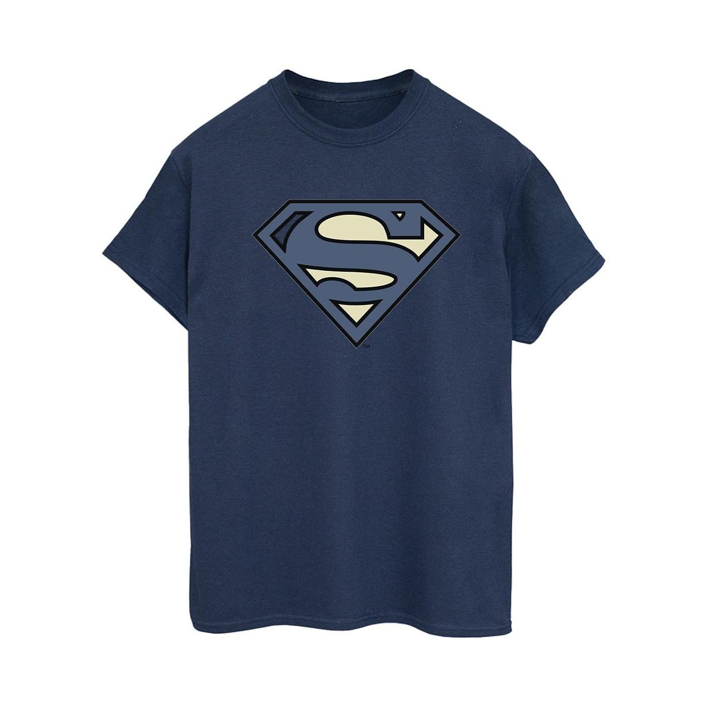 Image of Superman Indigo Blue Logo Tshirt Damen Marine L