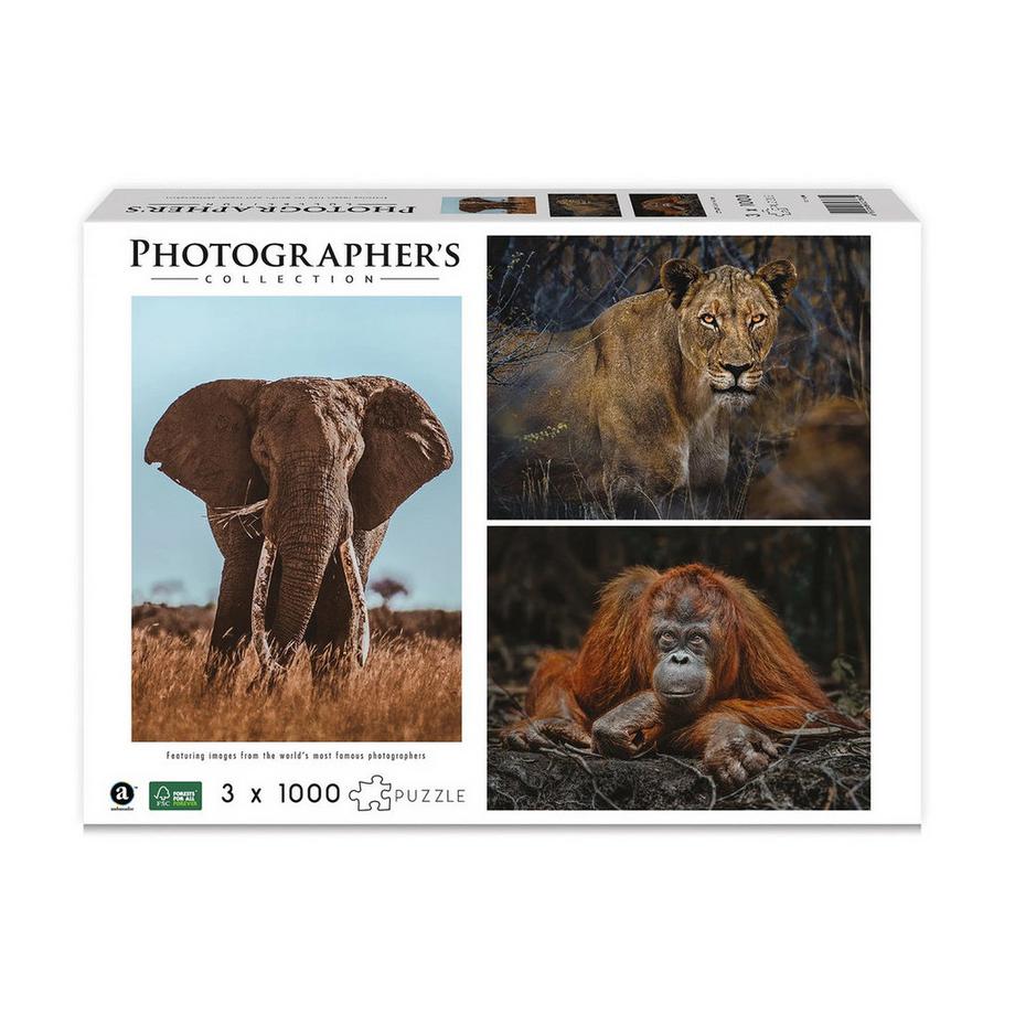 Ambassador  Puzzle 3er Set Wildtiere Blickkontakt (1000Teile) 