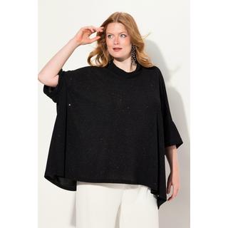 Ulla Popken  Shirt, oversized, Glitzer-Effekt, Rollkragen, Halbarm 