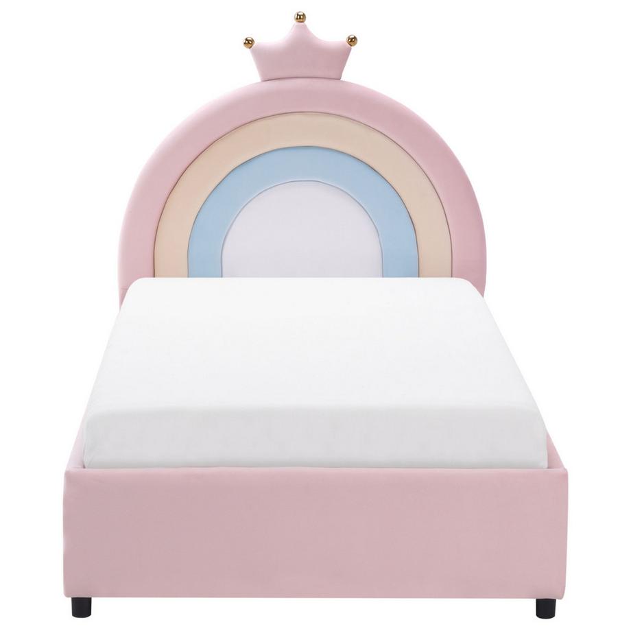 Beliani Kinderbett mit Stauraum aus Samtstoff  GRISETOT  