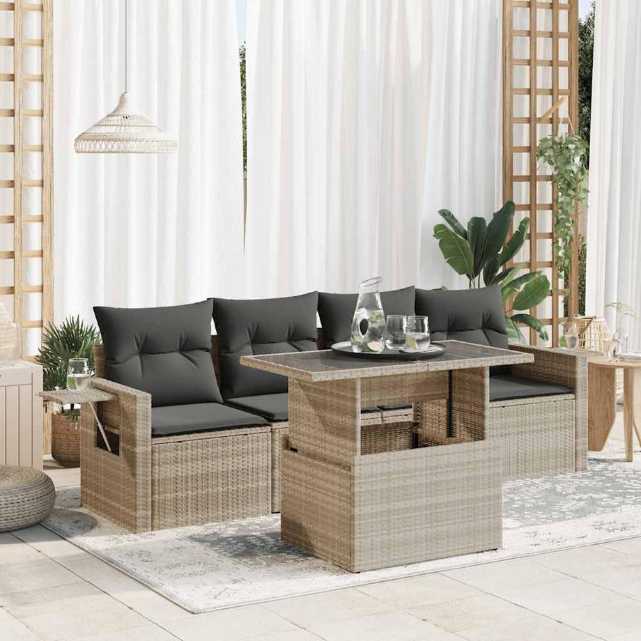 VidaXL set di divani da giardino Polirattan  