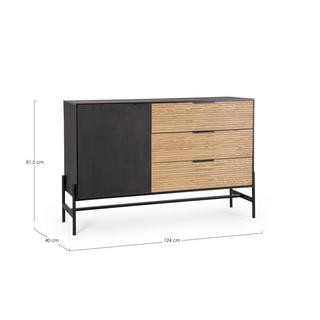 mutoni Buffet Allycia noir naturel 124x40  