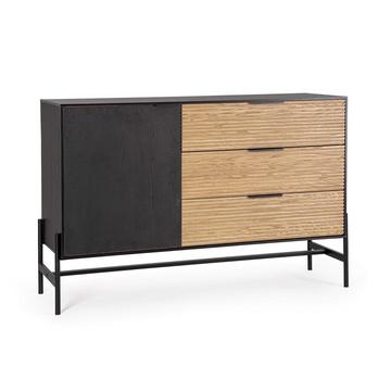 Credenza Allycia nera naturale 124x40