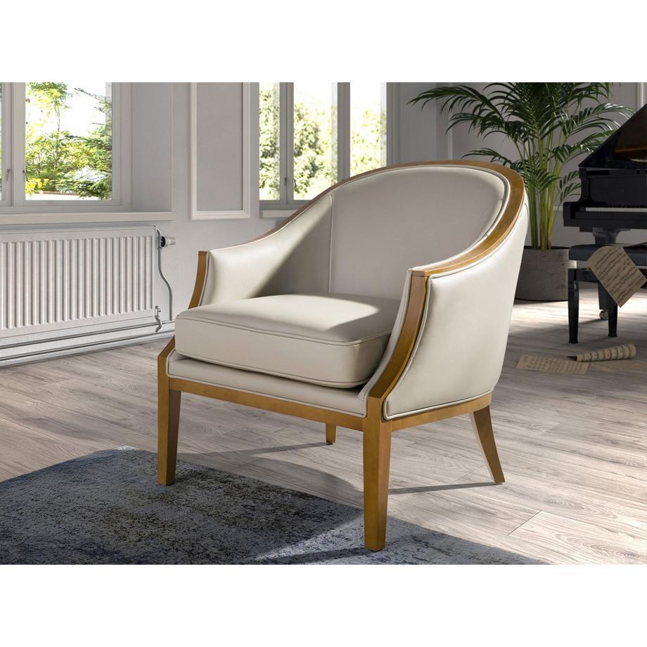 ANGEL CERDA Poltrona in pelle sabbia  