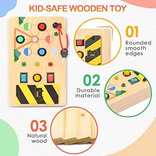 Activity-board  Busy Board, Lichtschalter Spielzeug - Motorikwand Sensory Activity Board aus Holz LED Ampel 