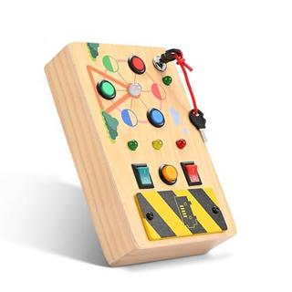 Activity-board  Busy Board, Lichtschalter Spielzeug - Motorikwand Sensory Activity Board aus Holz LED Ampel 