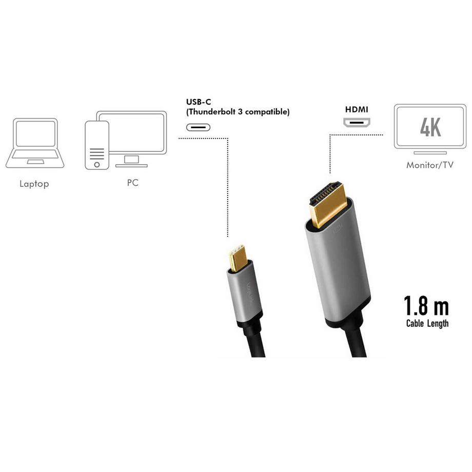 LogiLink  USB-C -> HDMI 4K/60Hz Aluminium 1,8 m 