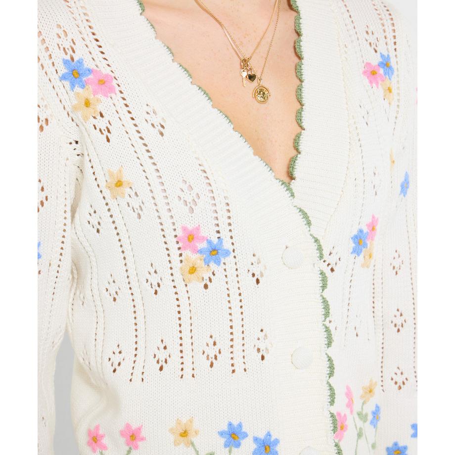 Joe Browns Cardigan in maglia traforata con orlo smerlato  