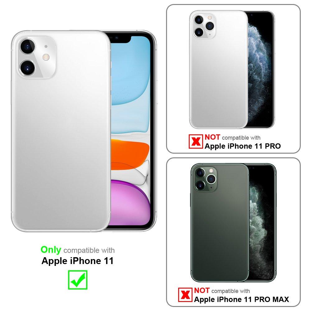 Cadorabo  Hülle für Apple iPhone 11 TPU Silikon Edelstahl-Karbonfaser Optik 