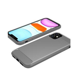 Cadorabo  Hülle für Apple iPhone 11 TPU Silikon Edelstahl-Karbonfaser Optik 