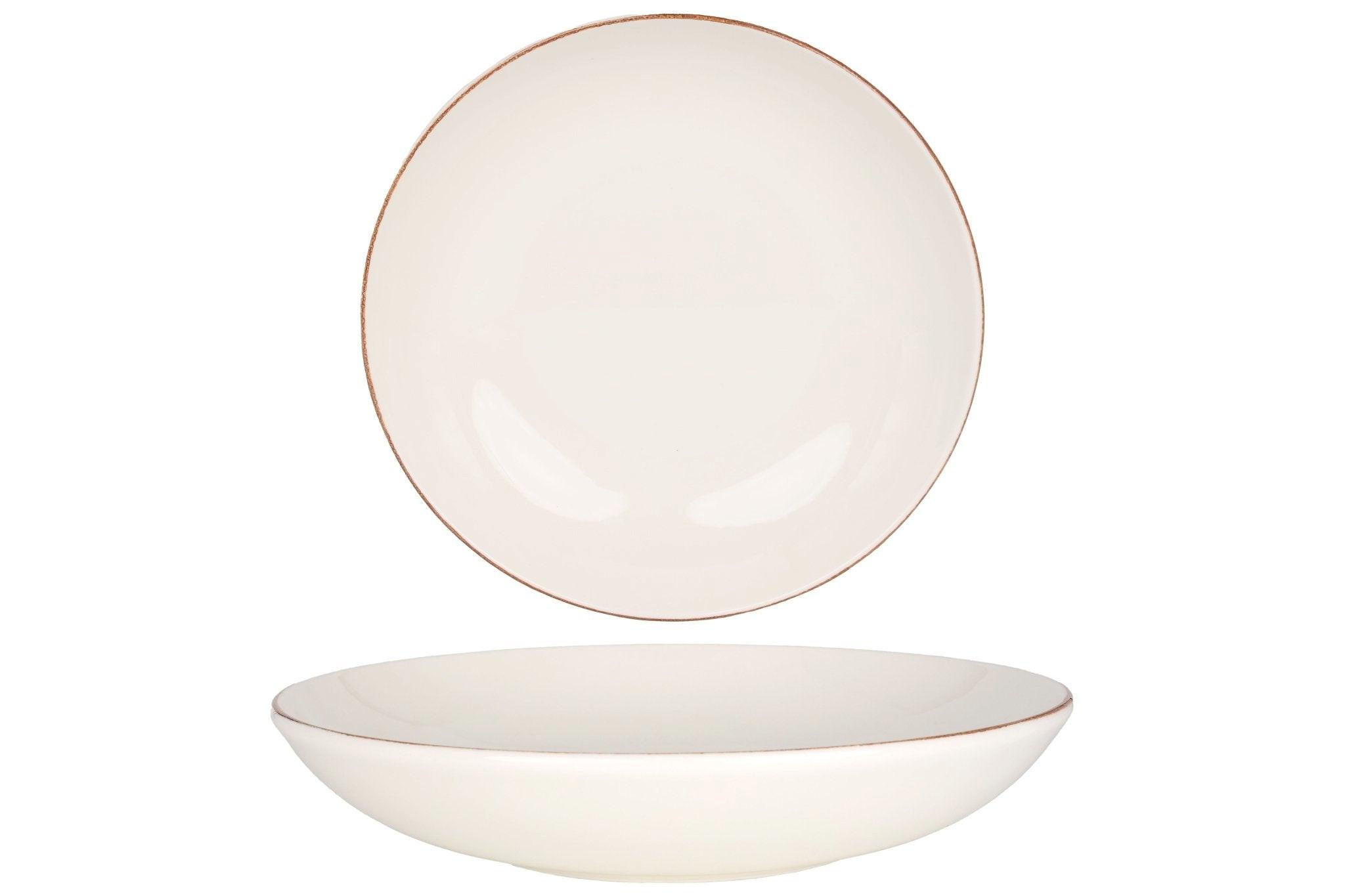 Image of Tiefe Teller - Retro - Porzellan - 6er Set Unisex Weiss ONE SIZE