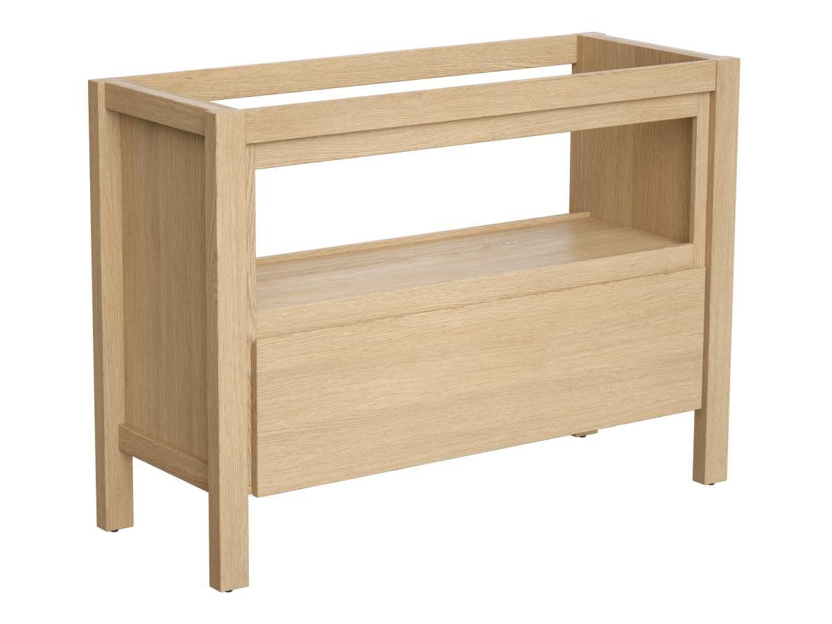 Image of Waschbeckenunterschrank mit Ablagefach - 120 cm - Eichenholzfurnier - COSMOTI Waschbeckenunterschrank mit Ablagefach - 120 cm - Eichenholzfurnier - COSMOTI