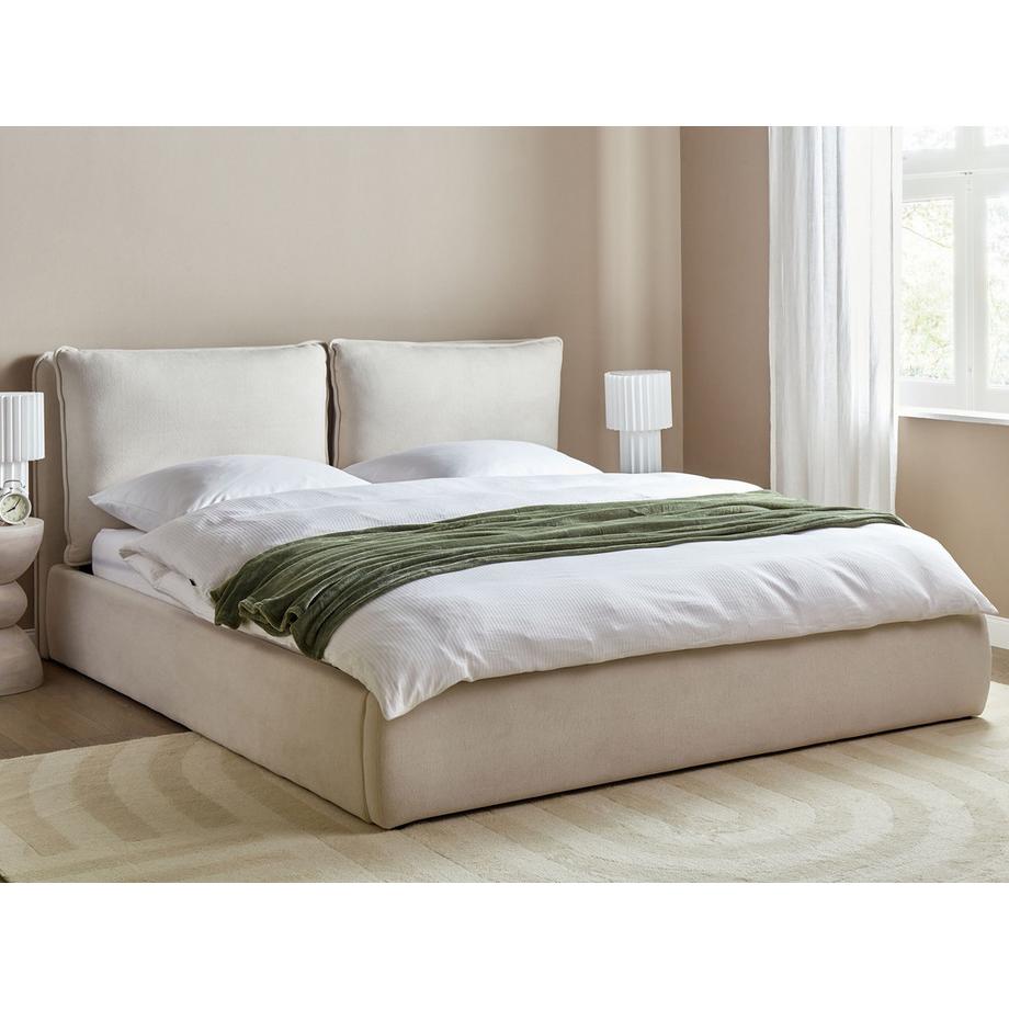 Beliani Letto contenitore en Tessuto Moderno BAJONNA  