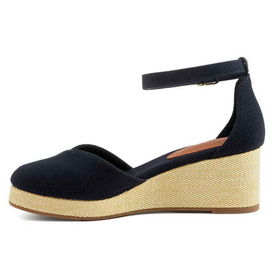 TOMMY HILFIGER Flag Closed Toe Mid Wedge Espadrilles  
