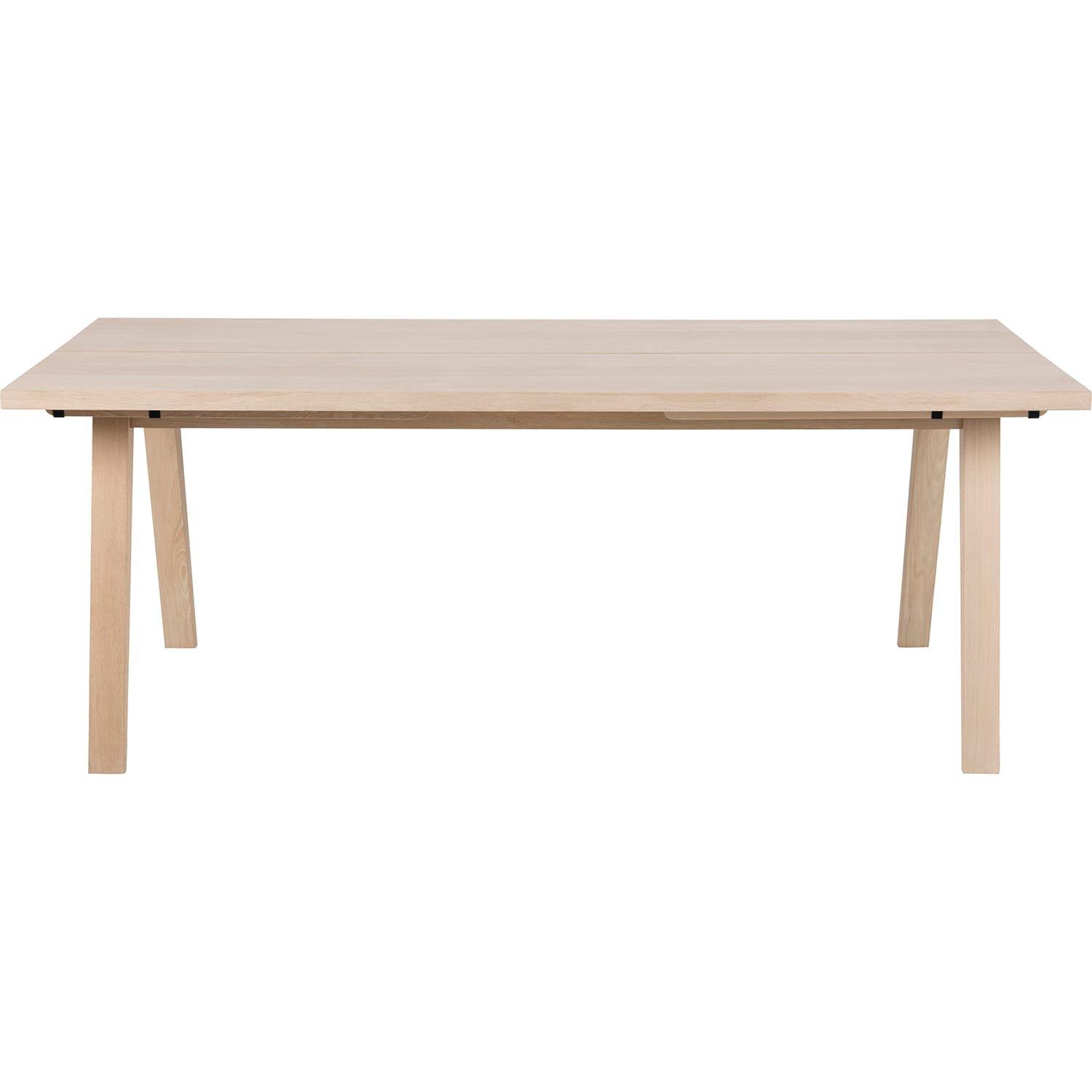 mutoni Table à manger Upsala placage chêne blanc prép. Huilé. pour assiettes supplémentaires 200x95x74,6cm  