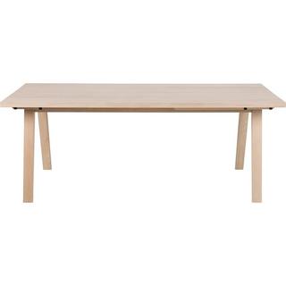 mutoni Table à manger Upsala placage chêne blanc prép. Huilé. pour assiettes supplémentaires 200x95x74,6cm  