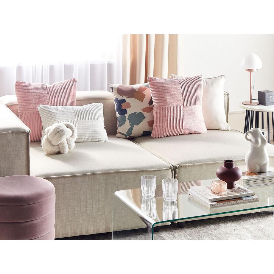 Beliani Dekokissen 2er Set aus Cord Modern MILLET  