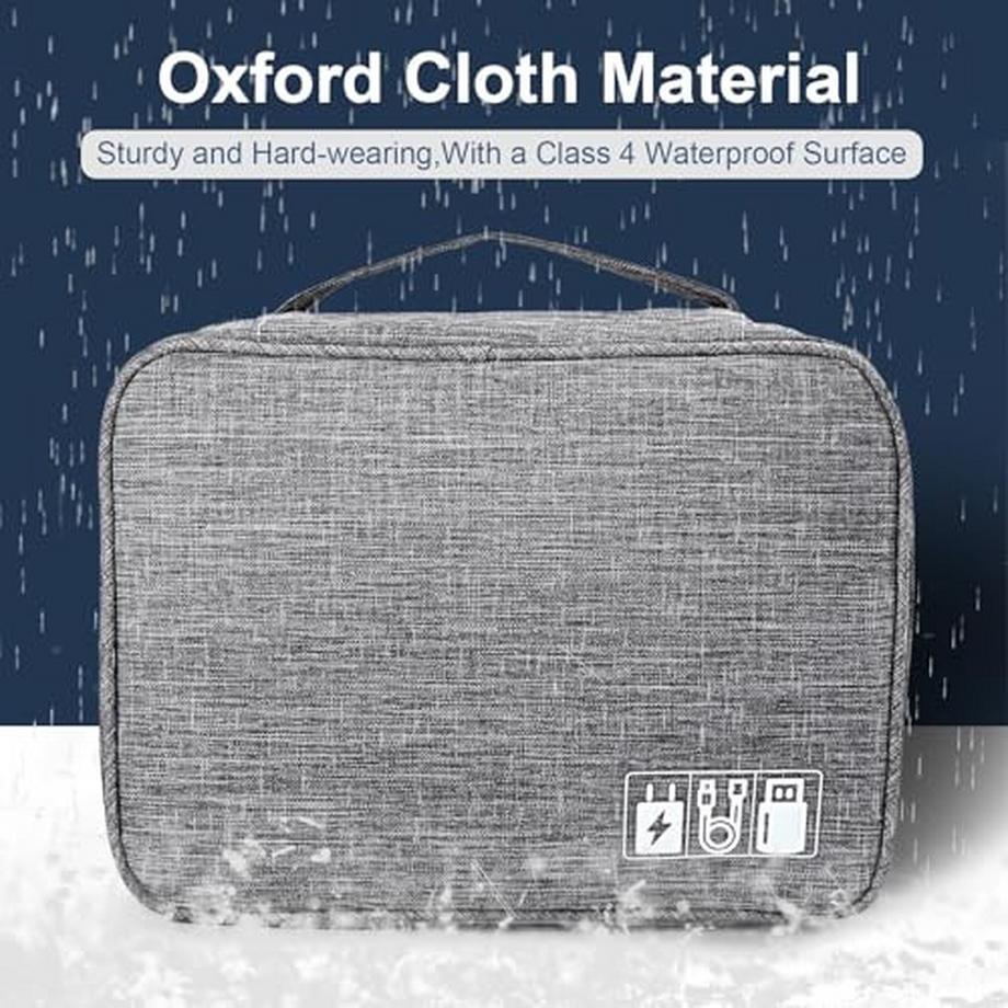 Only-bags.store  Kabeltasche Universal Travel Cable Organizer Bag Cubes Cable Case, 2 Layer Waterproof Adjustable Cable Organizer für Handy-Ladekabel, Powerbank, USB-Sticks, SD-Karten 