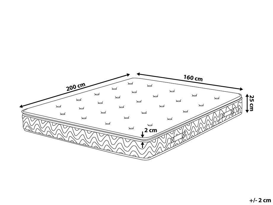 Beliani Matelas à ressorts ensachés en Polyester LUXUS - Moyen  