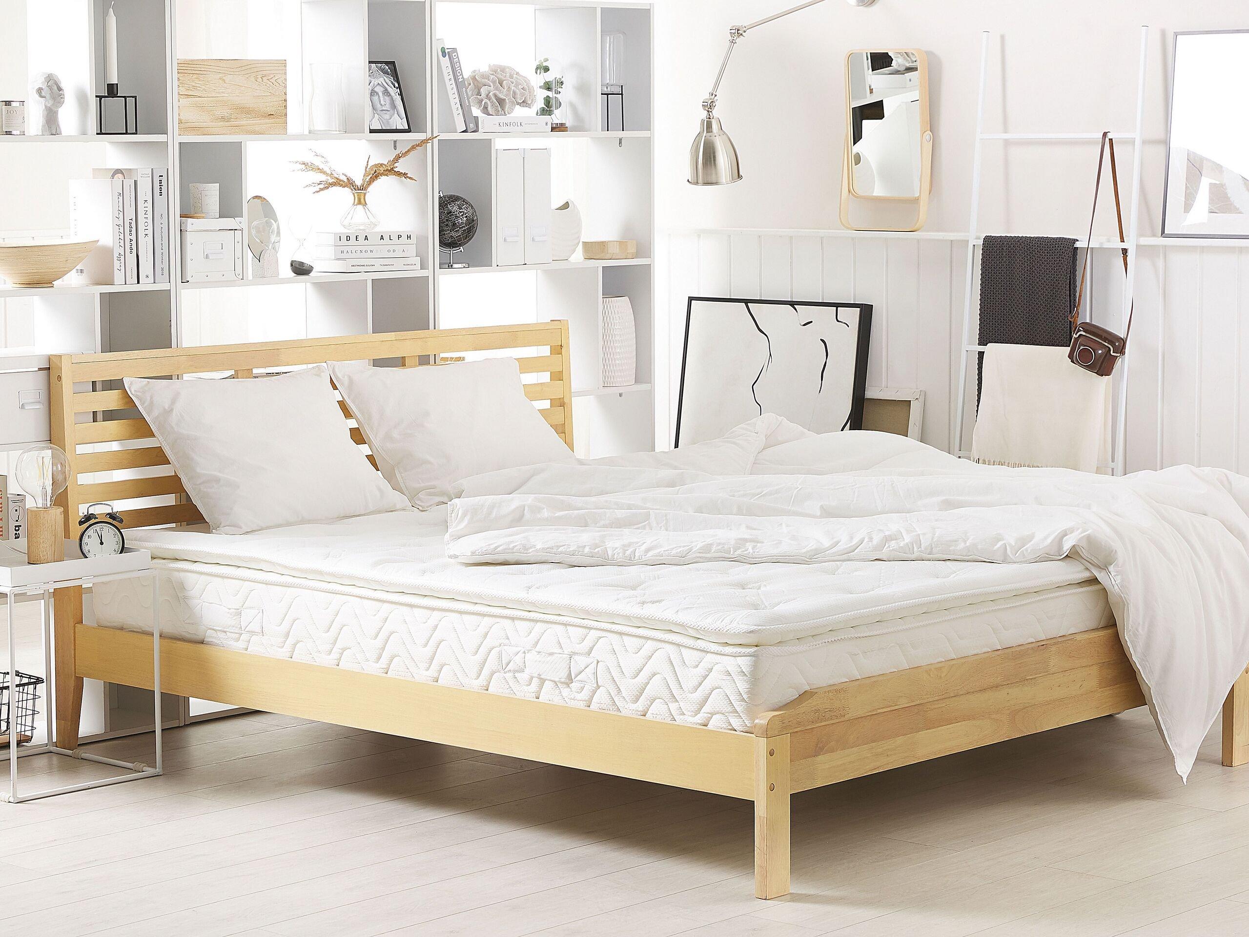 Beliani Matelas à ressorts ensachés en Polyester LUXUS - Moyen  