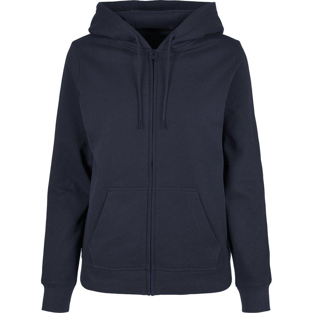 Image of Basic Hoodie Mit Durchgehendem Reißverschluss Damen Marine 40