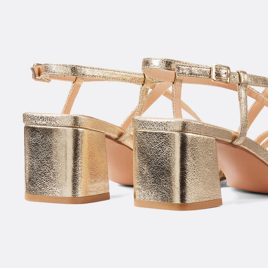 La Redoute Collections Sandaletten in Metallic-Optik  