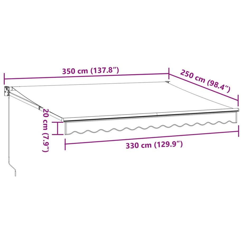 VidaXL Auvent rétractable aluminium  