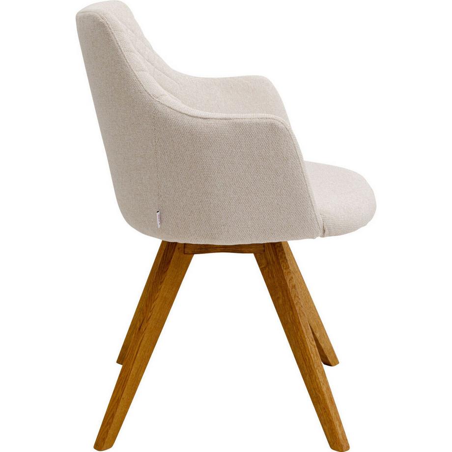 KARE Design Chaise pivotante Coco Wood crème  