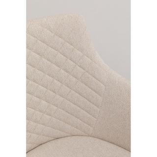 KARE Design Chaise pivotante Coco Wood crème  