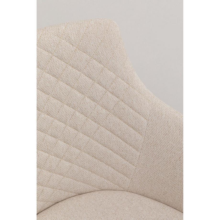 KARE Design Chaise pivotante Coco Wood crème  