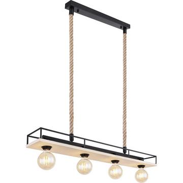 Lampe à suspension Trixi métal noir mat 4xE27