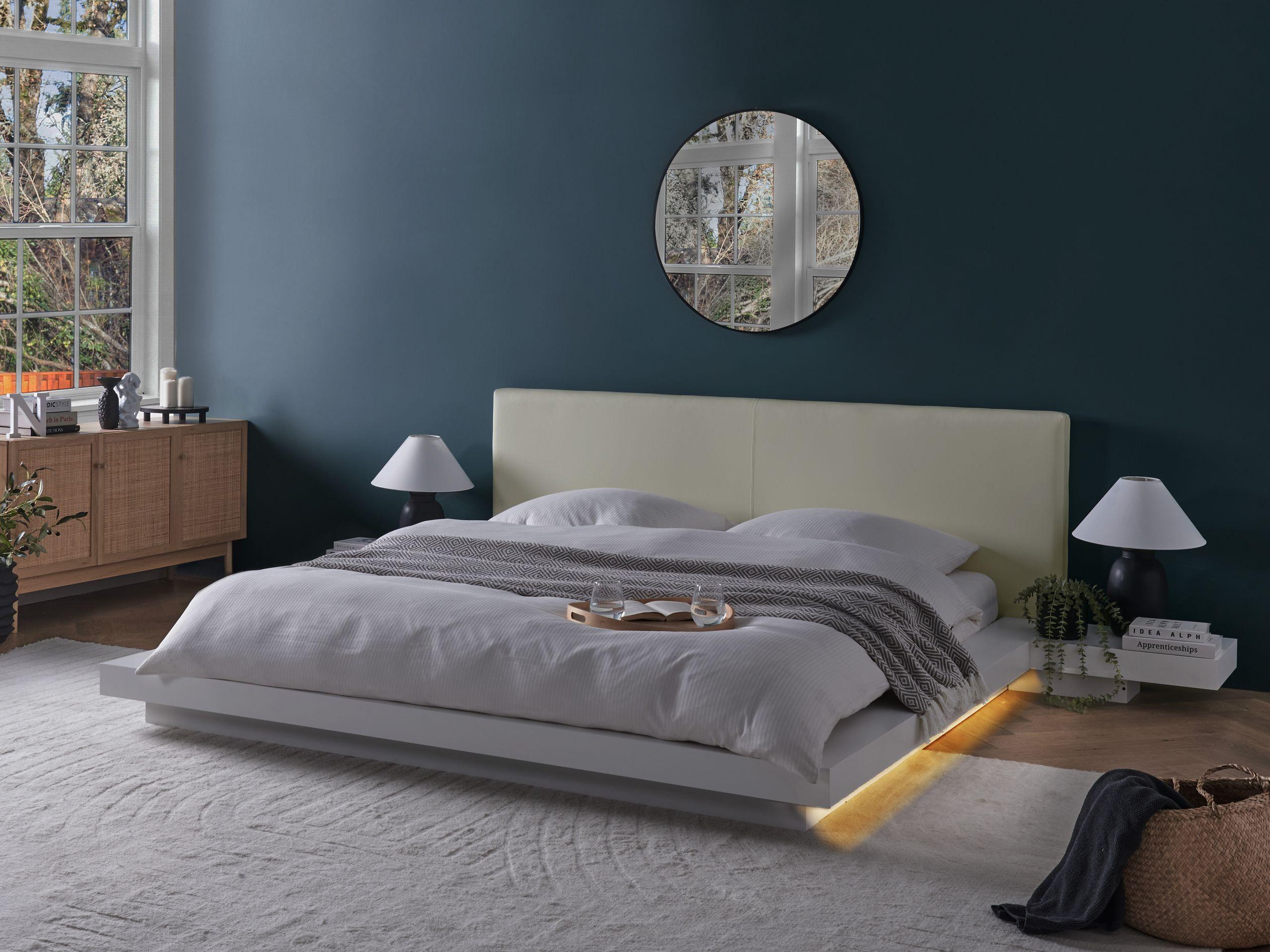 Beliani Lit avec LED en MDF Scandinave ZEN  