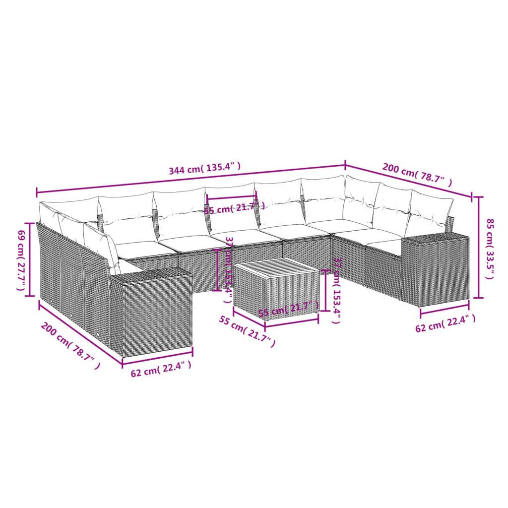 VidaXL Ensemble de canapés de jardin rotin synthétique  