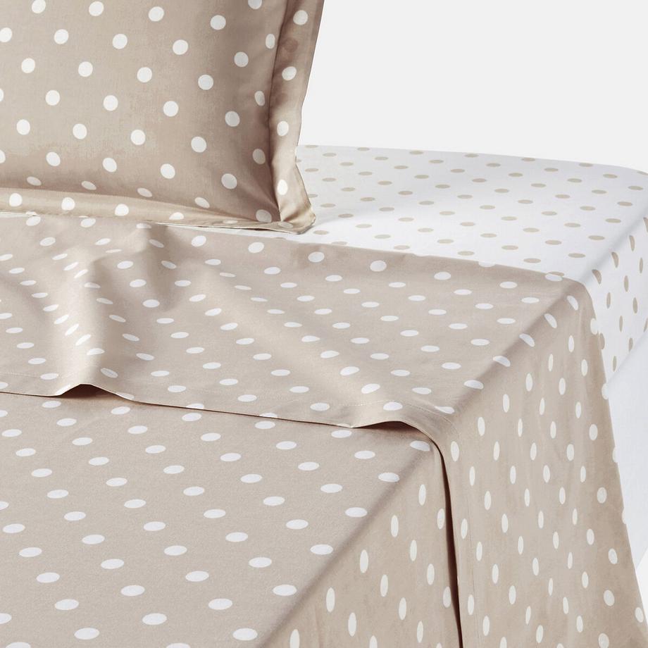 Drap pur coton imprimé pois
