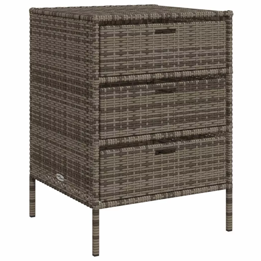 VidaXL - Armoire de rangement de jardin rotin synthétique, One Size, Gris