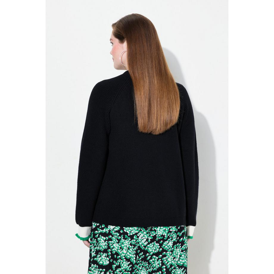 Ulla Popken Cardigan Poignets Fantaisie Col V  